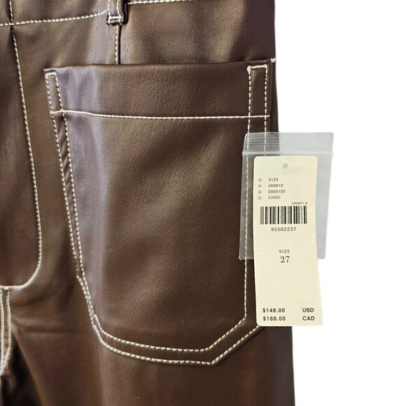 Anthropologie Maeve The Colette Cropped Wide Leg Pant,Faux-Leather, Stitch, 27 - Picture 5 of 10